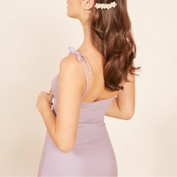 Reformation - Lilac Rib Knit Mini Dress -Size XXS - Picture 4 of 11